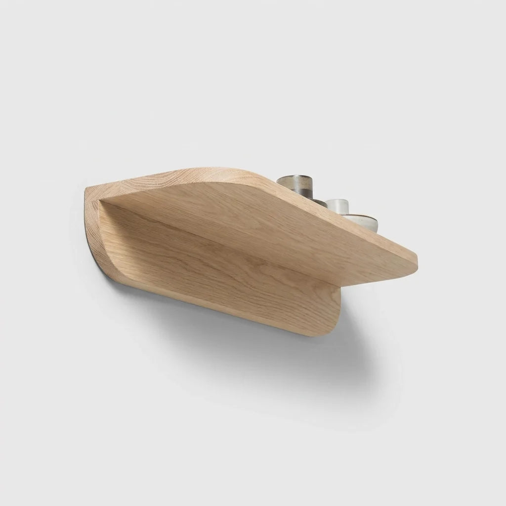 Angular Wall Mounted Wooden Shelf - Asymmetrical Design