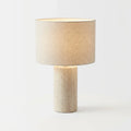 Cylindrical Base Table Lamp - Neutral Textured Shade