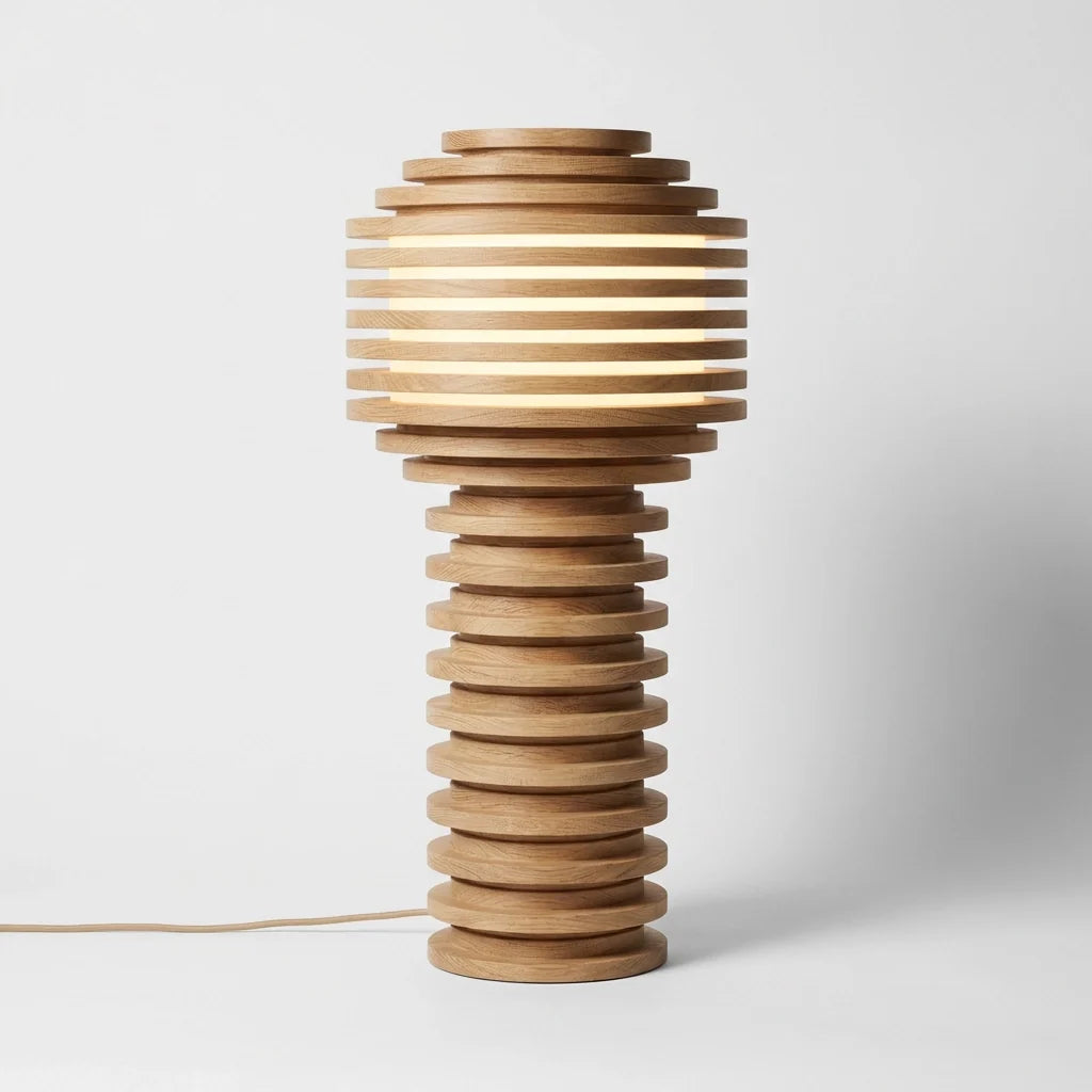 Modern Timber Statement Table Lamp
