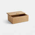 Wooden Rectangular Storage Box with Hinged Lid