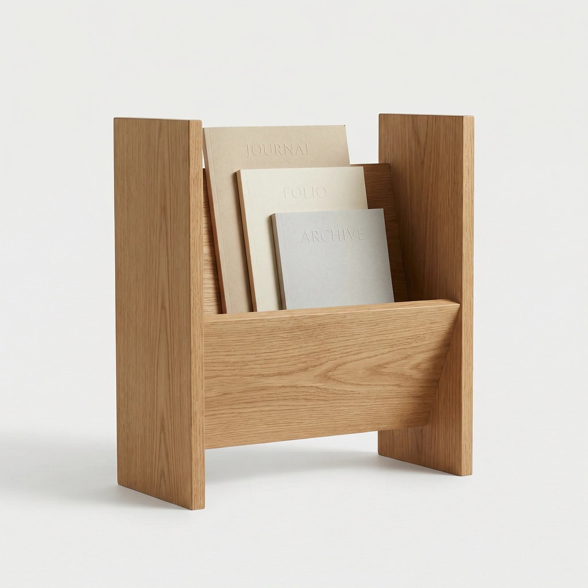Rectangular Freestanding Wooden Magazine Rack