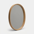 Oval Wooden Frame Mirror - Natural Wood Finish