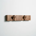 Wooden Wall Mounted Coat Rack with Foldable Hooks